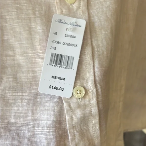 Brooks Brothers Cream Linen Casual Button Down Shirt - Picture 3 of 6